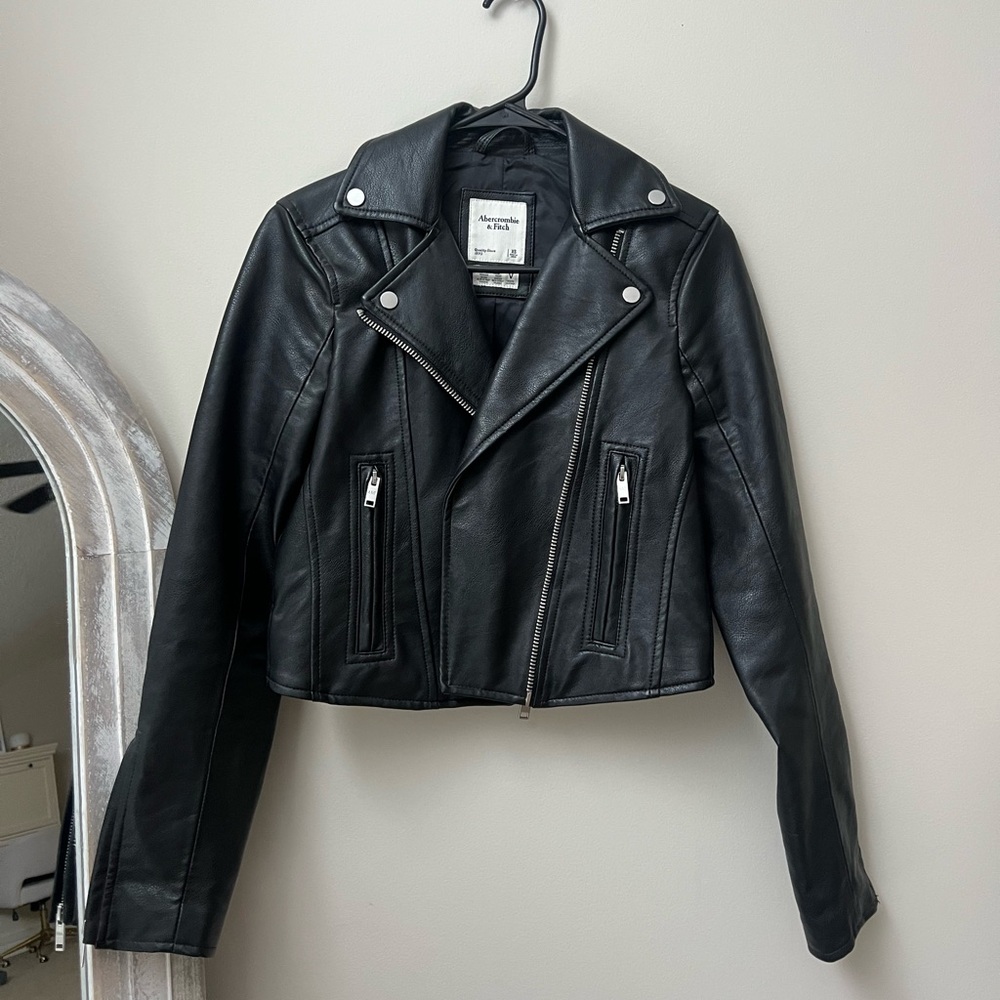 Abercrombie & Fitch Vegan Leather Moto Jacket